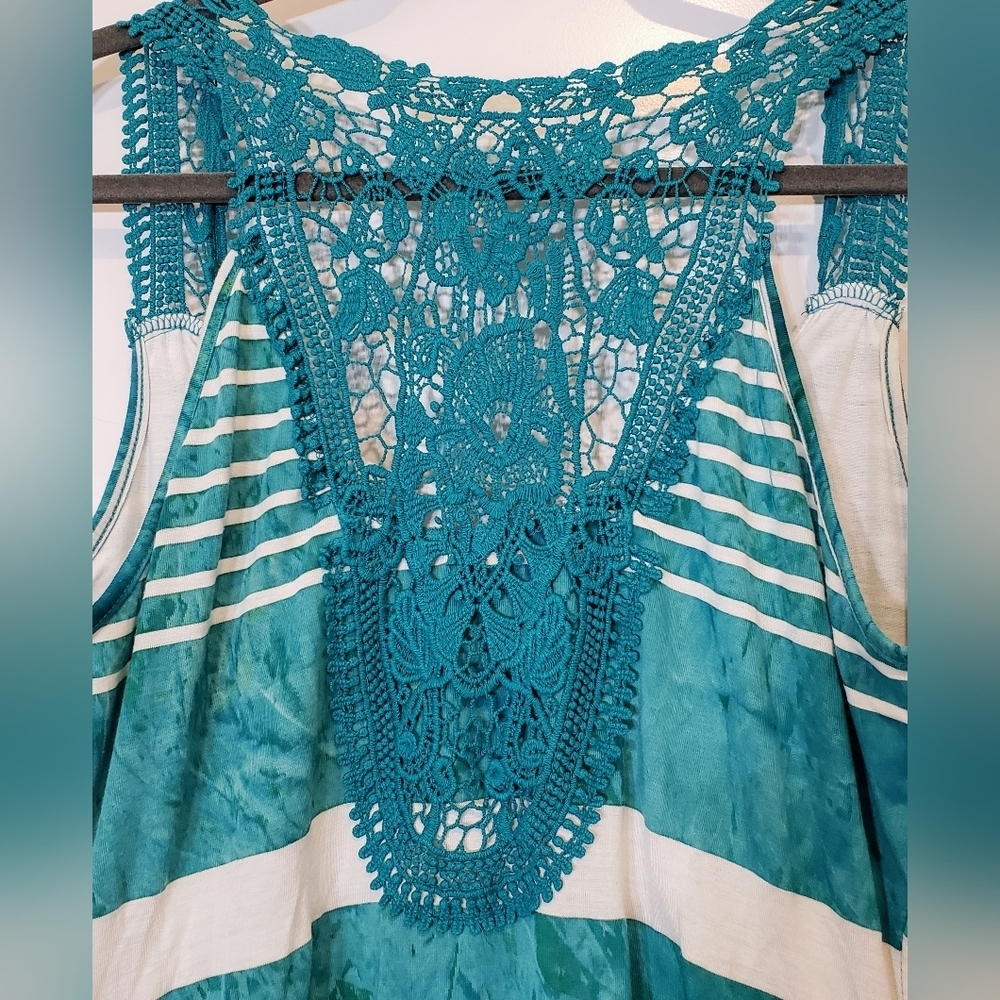 New Directions Weekend Sleeveless Cardigan Open Built In Tank Lace Size … - Picture 13 of 15